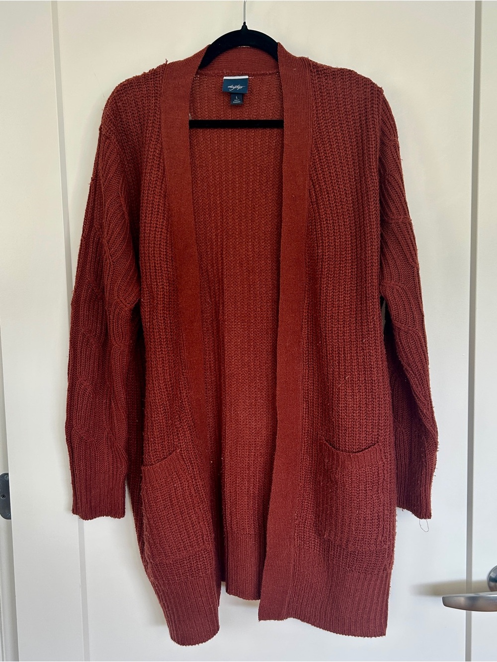 Daytrip Rust Open Cardigan with Front Pockets